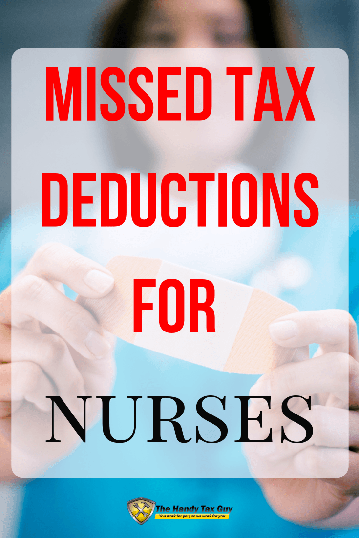 Missed tax deductions for nurses. Nurse with band-aid. #taxtips #taxdeductions