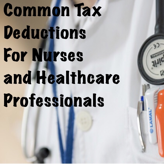 Nursing tax deductions. White coat with common tax deductions for healthcare professionals like pharmacists and doctors.
