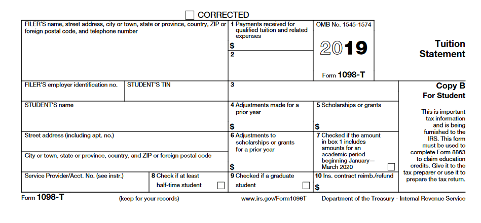 1098T Tax Form 2019