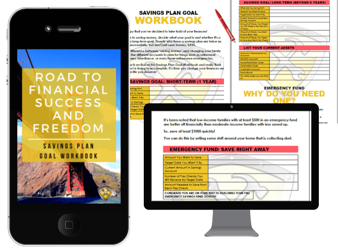 Savings Plan Workbook on the road to financial freedom and success.