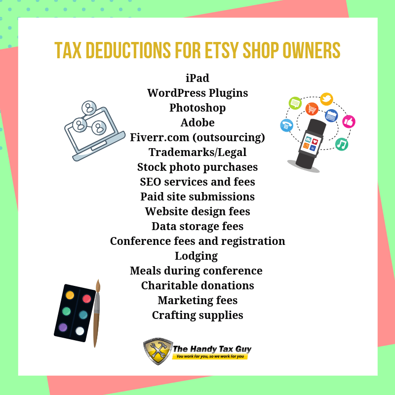 Etsy tax tips. Tax deductions for etsy shop owners. #taxtips #etsy