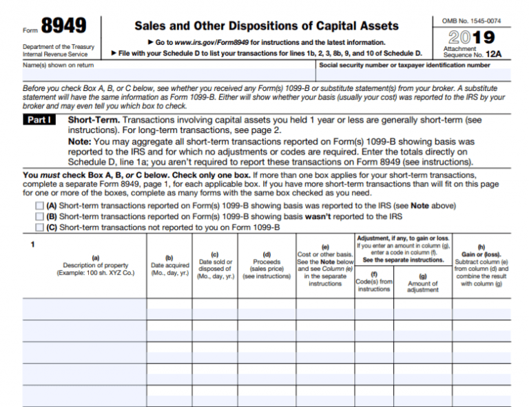 Printable Form 8949 Printable Forms Free Online