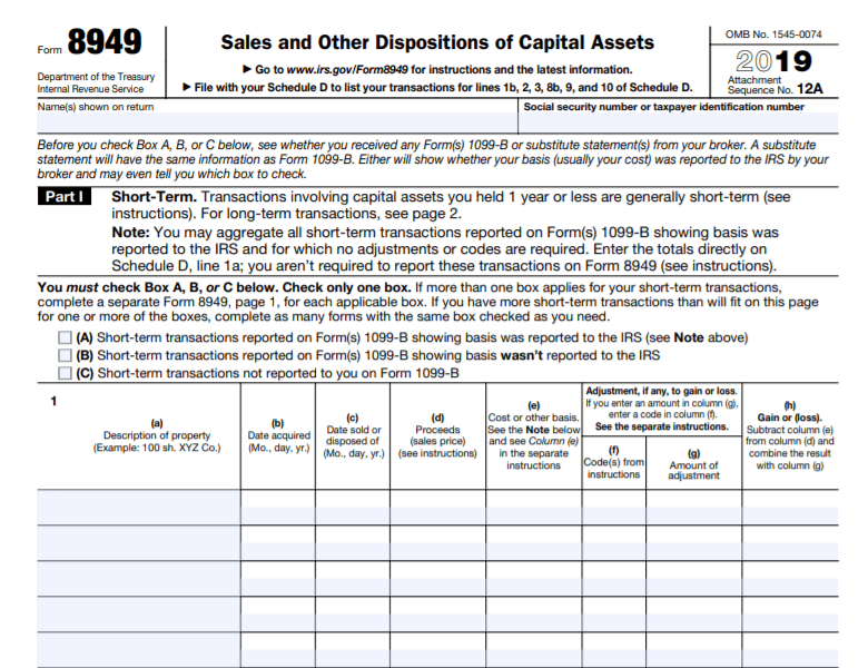 IRS Form 8949 PDF