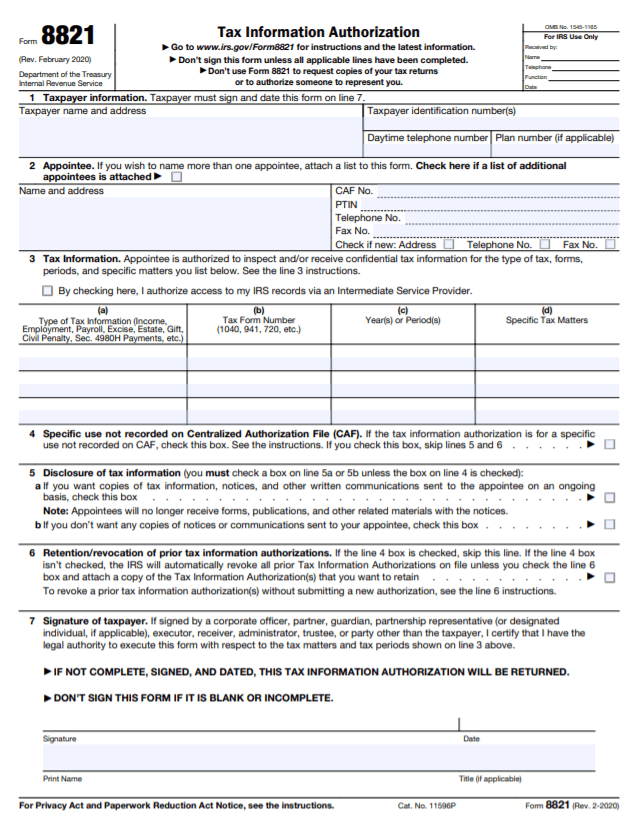 IRS Form 8821