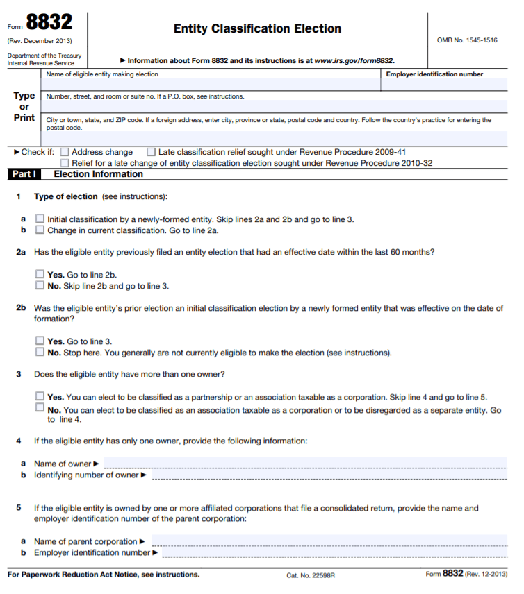 IRS Form 8832 PDF