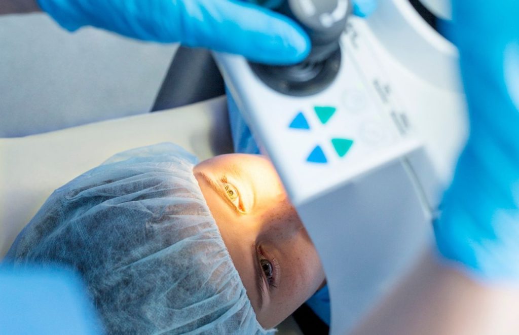 Lasik Surgery lady on surgical bed. Is Lasik Surgery Tax Deductible?