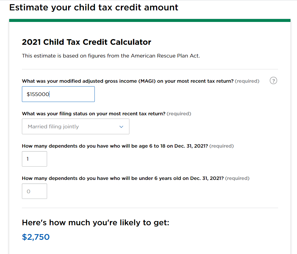 Nerd Wallet Child Tax Credit Payment Calculator