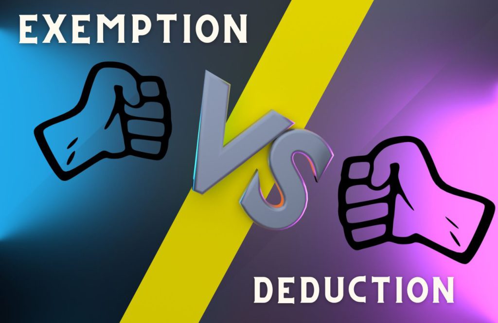 exemption vs deduction what is the difference