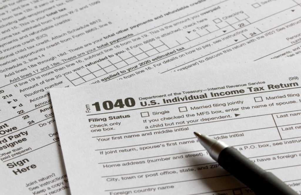 a photo of IRS 1040 Form